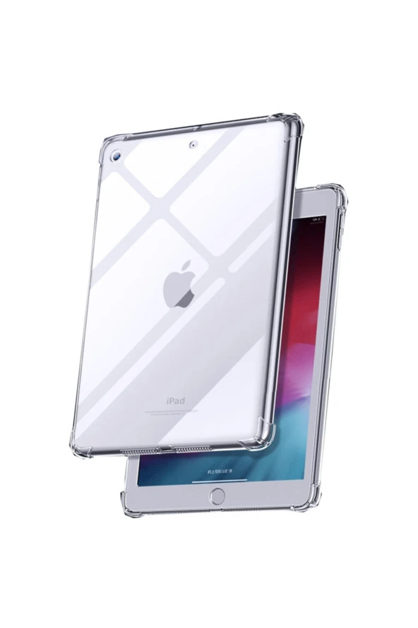 Ipad Pro 2020 12.9 Inç Için Dört Köşeli Antishock Silikon Kılıf Şeffaf