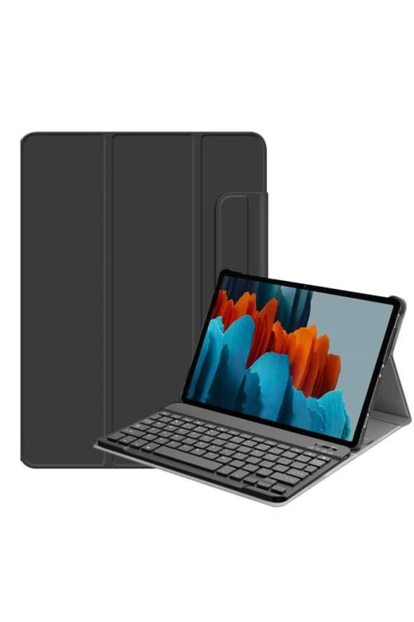 Galaxy Tab S7 Sm-t870 Standlı Mıknatıslı Bluetooth Klavyeli Clever Cover Kılıf Siyah