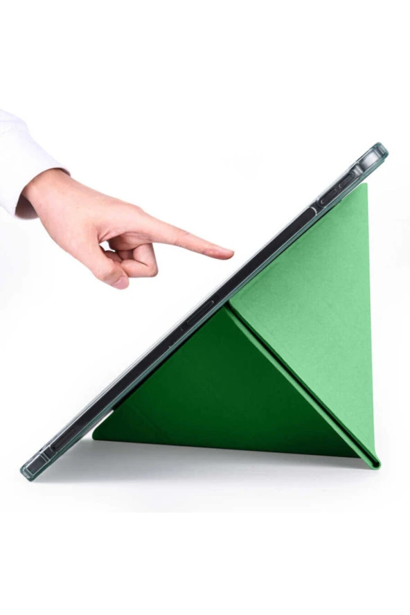 Apple Ipad 9.7 2018 Tofu Folding Kalem Tutacaklı Standlı Kılıf Mor - Resim 3