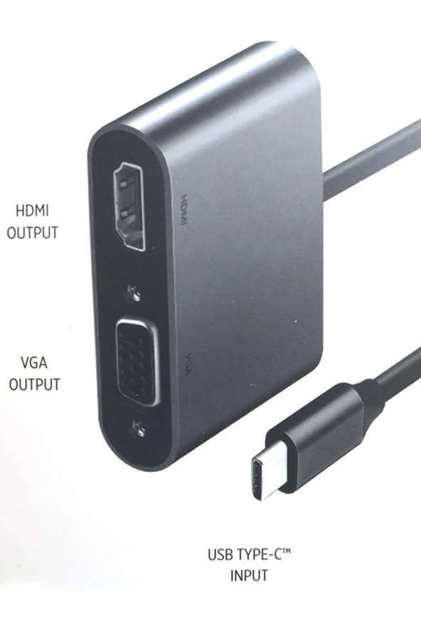 Usb-c 3.1t To Hdmı + Vga Adaptör Dönüştürücü - Resim 2