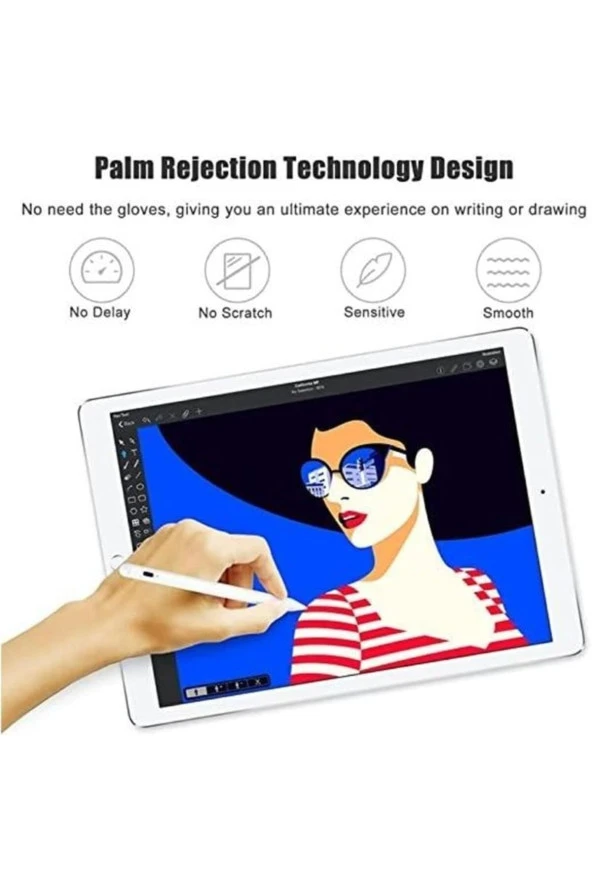 iPad 5.Jenerasyon İle Üst Model Uyum Avuç İçi Reddetme Eğim Algılama Aktif Yedek Uç Palm Rejection - 4