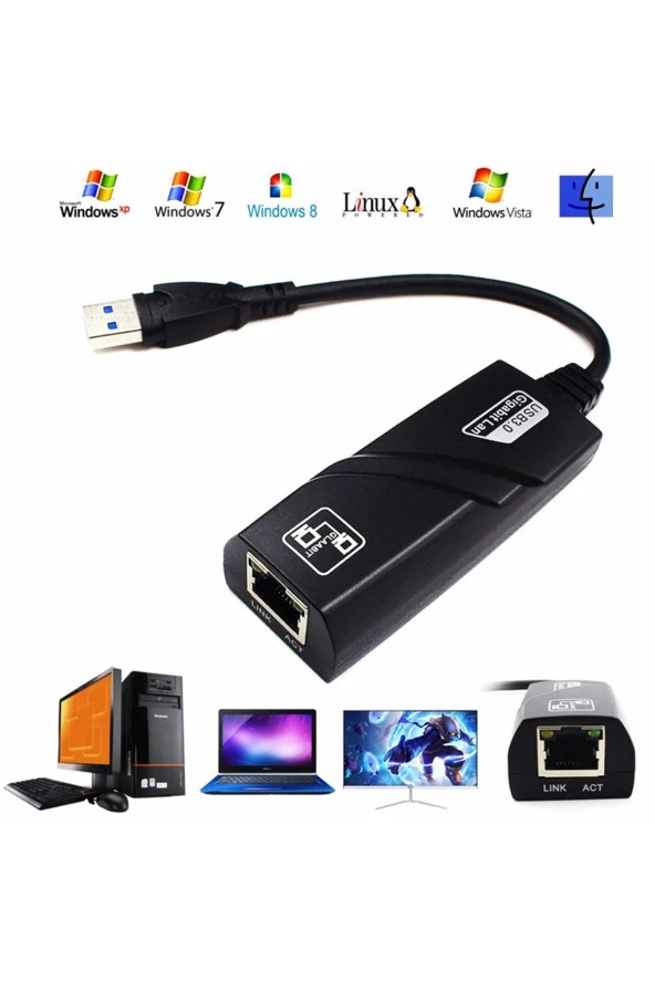 Usb 3.0 1000mbps Gigabit Ethernet Lan Ağ Adaptör Çevirici