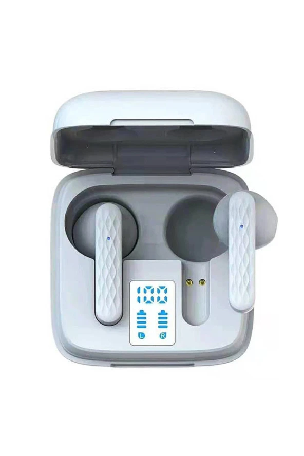 Kablosuz Tws Bluetooth Type-c Led Ekranlı Kulakiçi Kulaklık Beyaz