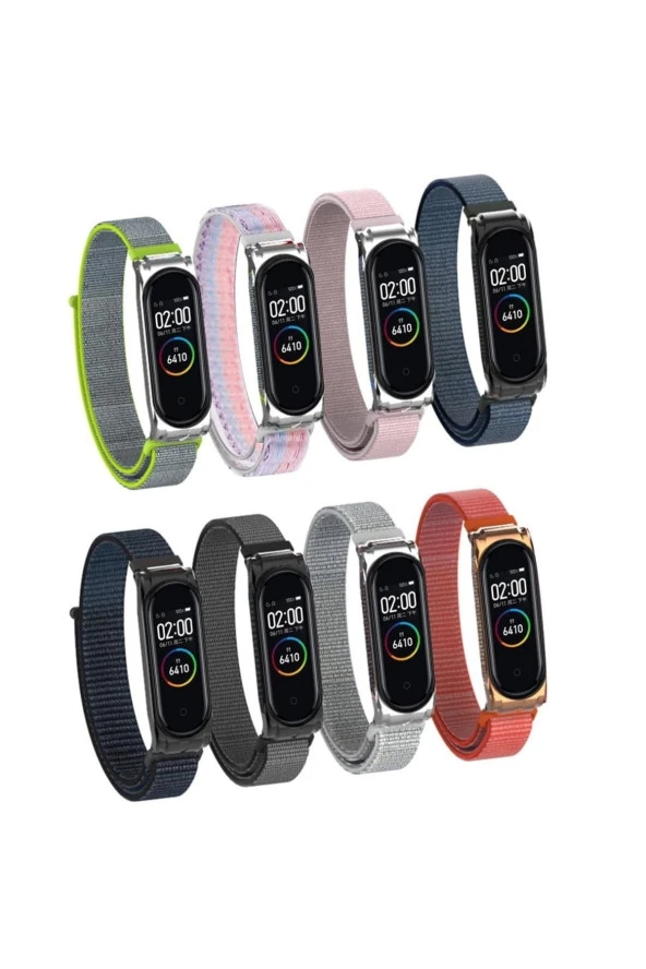 Xiaomi Mi Band 3 Ile Uyumlu Saat Kayışı Hasır Örme Metal Çerçeve Kordon Kayış Fıstık Yeşili - Resim 2