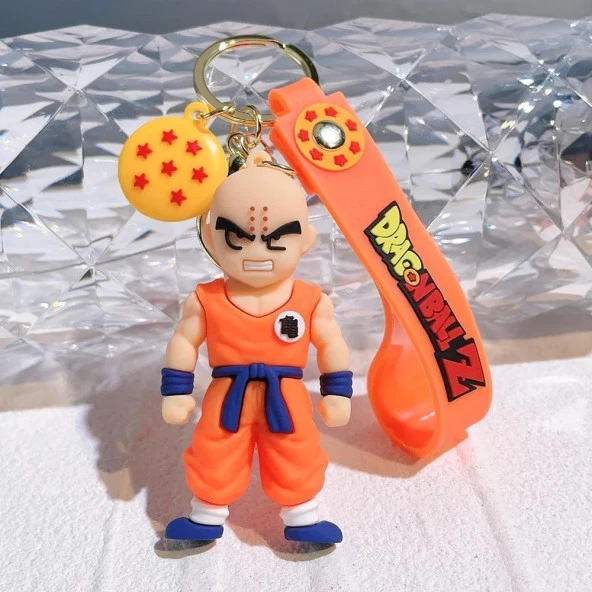 Anime Dragon Ball Z Ejderha Topu Krillin 3D Silikon Anahtarlık - Resim 3