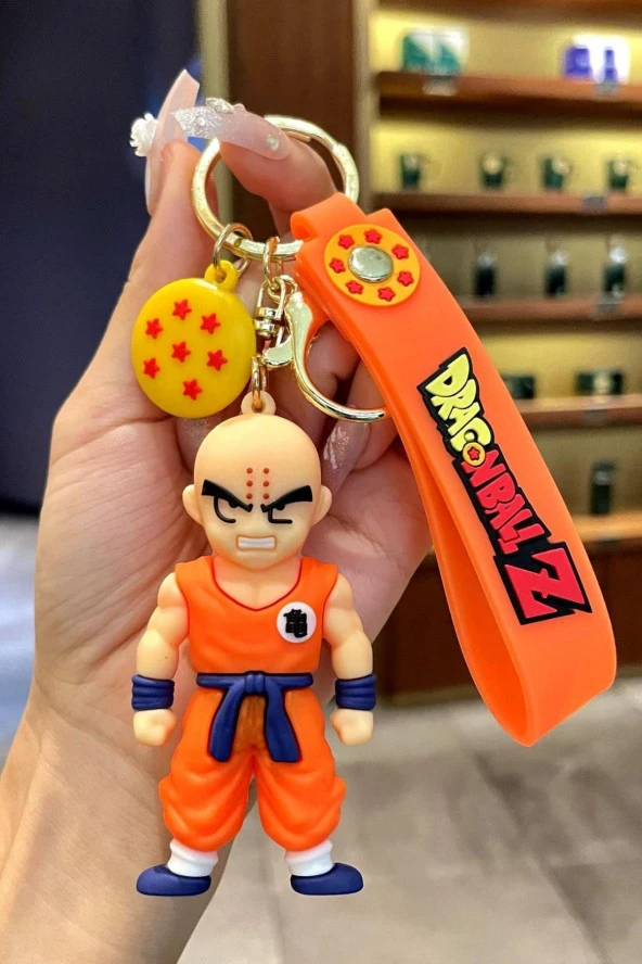 Anime Dragon Ball Z Ejderha Topu Krillin 3D Silikon Anahtarlık - Resim 8