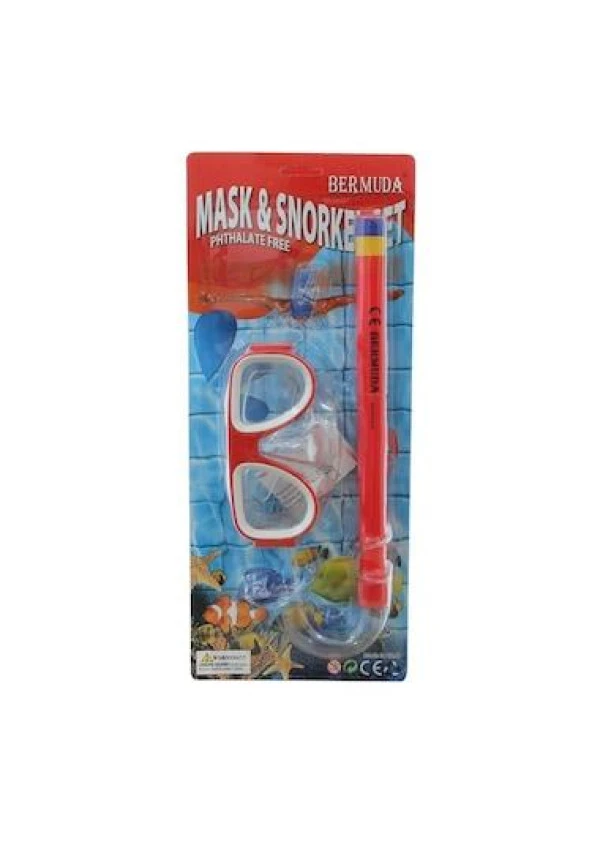 Bermuda Cobra Klasik Maske Şnorkel Set Kırmızı (65062)