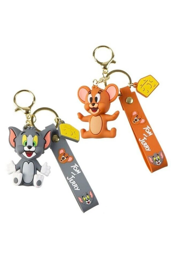 Tom ve Jerry 3D Karakter İkili Silikon Anahtarlık - 8