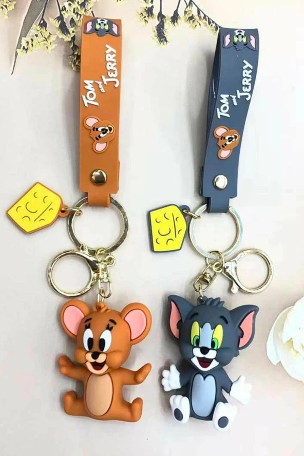 Tom ve Jerry 3D Karakter İkili Silikon Anahtarlık - 9