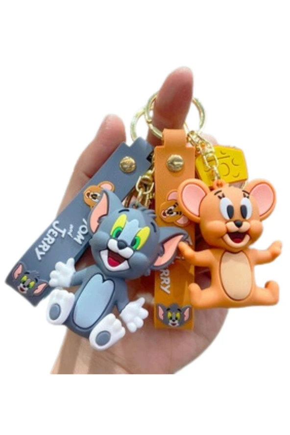 Tom ve Jerry 3D Karakter İkili Silikon Anahtarlık - 11