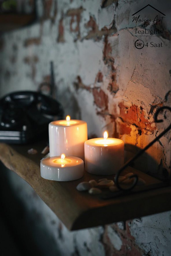 10 Adet | Gül Kokulu Tealight Mum | 4 Saat Yanar | Dekoratif Mumluk Mumu - 5