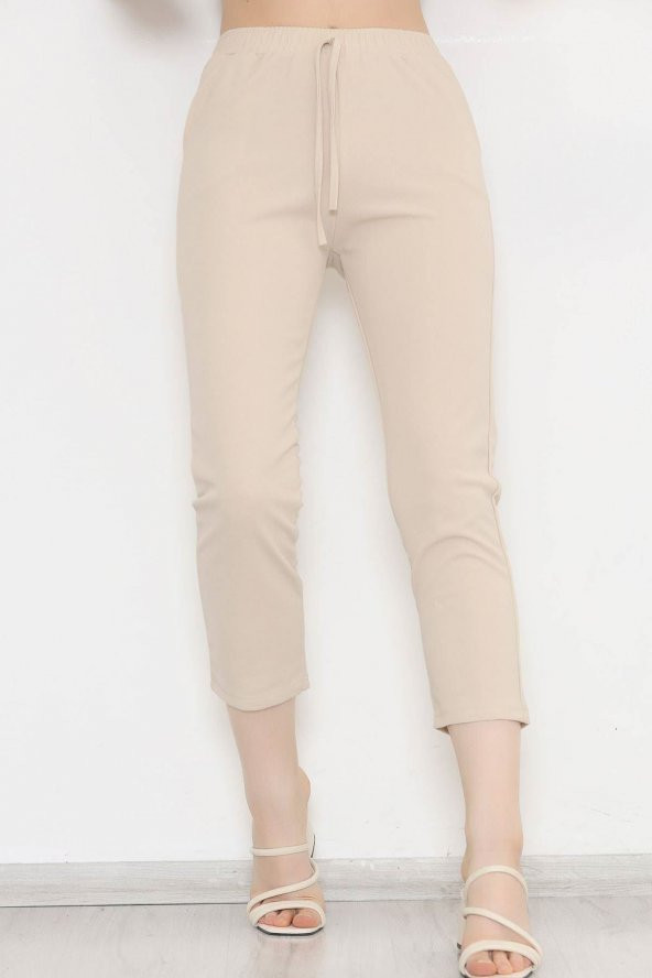 Beli Lastikli Pantolon Taş - 20819.683. - 3