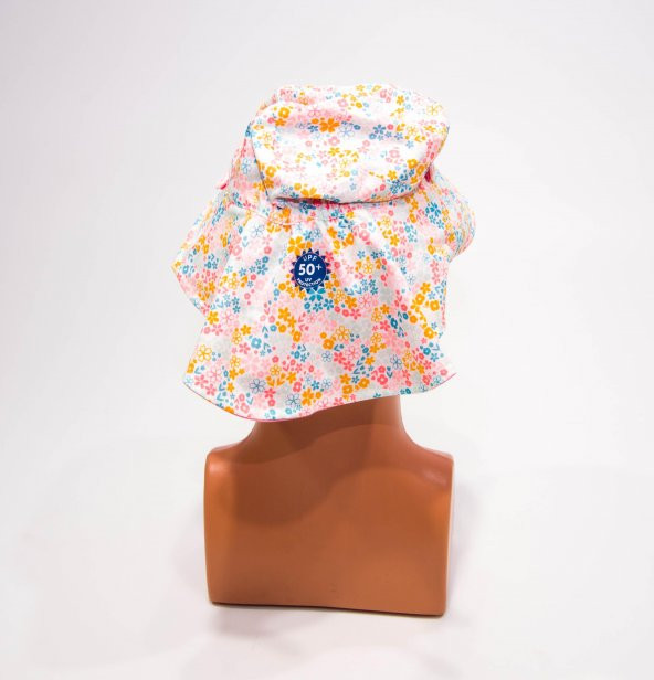 Nabaiji Bebek Uv Korumalı Şapka - Pembe / Çiçek Baskılı 3-5 Yaş 49-51cm Kafa Ölcüsü Çift Taraflı Meridyendukkan - 3