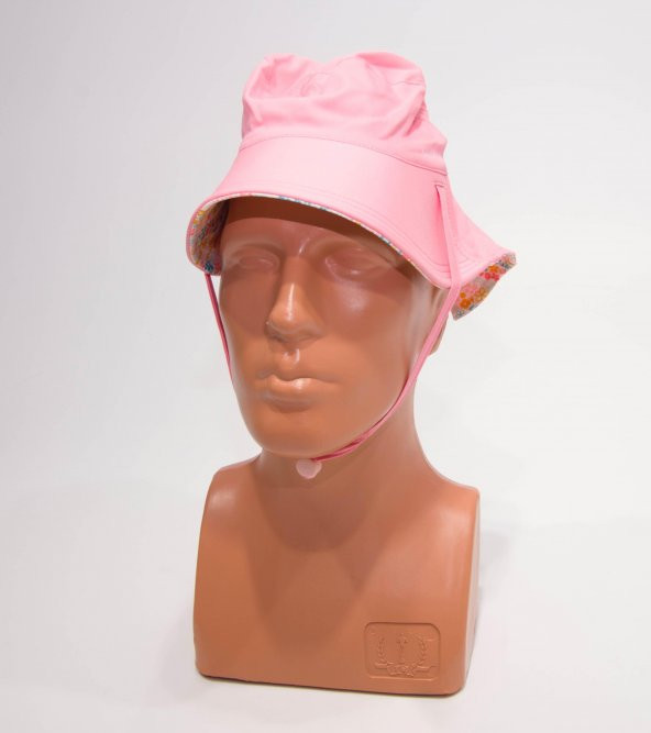 Nabaiji Bebek Uv Korumalı Şapka - Pembe / Çiçek Baskılı 3-5 Yaş 49-51cm Kafa Ölcüsü Çift Taraflı Meridyendukkan - 4