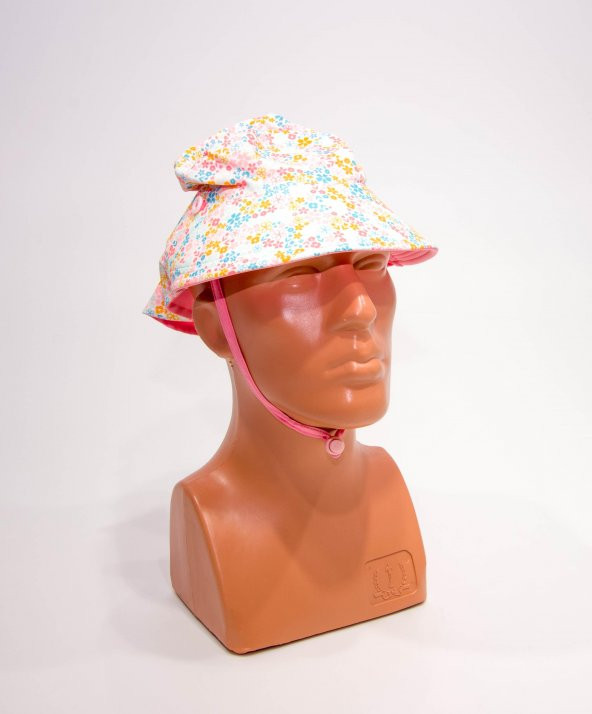 Nabaiji Bebek Uv Korumalı Şapka - Pembe / Çiçek Baskılı 3-5 Yaş 49-51cm Kafa Ölcüsü Çift Taraflı Meridyendukkan - 5