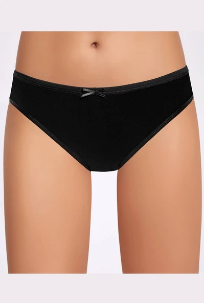 Fiyonklu Siyah Kadın Bikini Külot  3 Adet