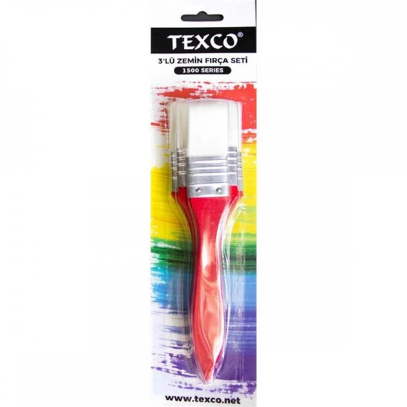 Texco 3'lü Zemin Set Fırça Kırmızı 1500 Seri