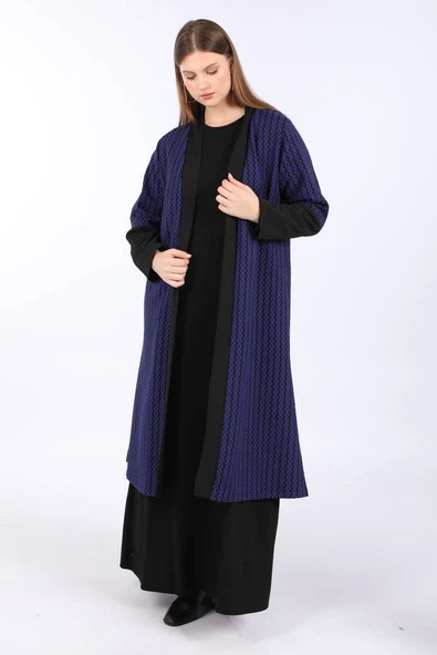 Kadın Büyük Beden Elbise Hırka Takım Saks Mavisi - 2