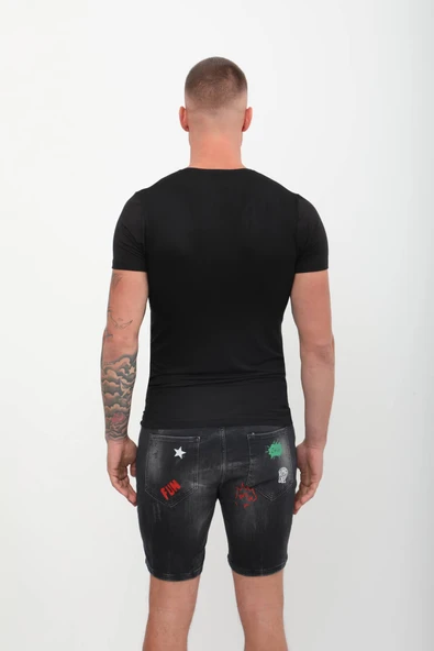 Bisiklet Yaka Basic Tişört Siyah - 10