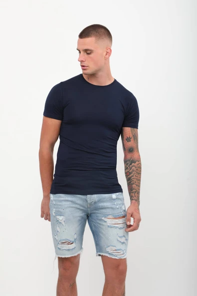 Bisiklet Yaka Basic Tişört Siyah - 2