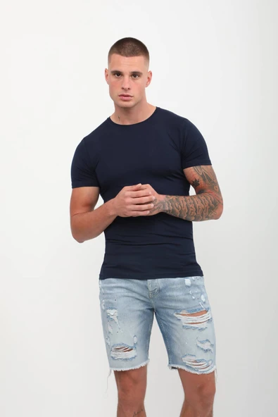 Bisiklet Yaka Basic Tişört Siyah