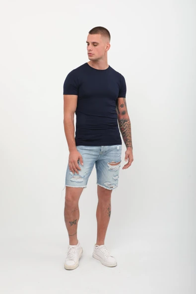 Bisiklet Yaka Basic Tişört Siyah - 3