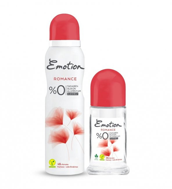 Emotion Kadın Sprey Deodorant 150 ml + Romance Roll-On Deodorant 50 ml