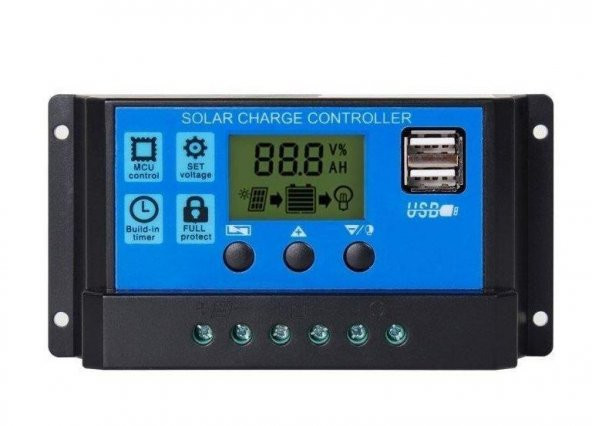 Solar Akü Şarj Kontrol Cihazı 30A Güneş Enerjisi USB Çıkışlı ürün görseli