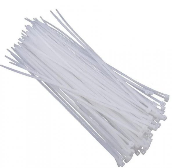 Plastik Kablo Bağı Beyaz 250x3,6mm (100Adet) ürün görseli