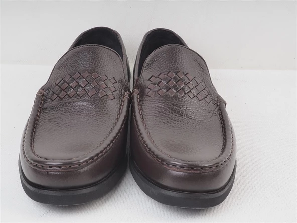 KAHVE CİLT HAKİKİ DERİ ERKEK CASUAL AYAKKABI - 5