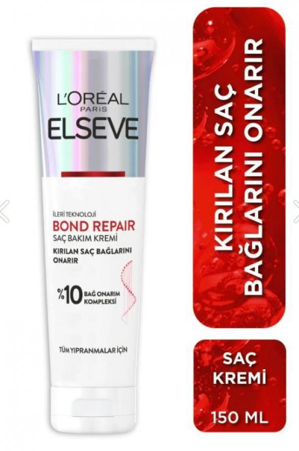 Elseve Bond Repair Tüm Yıpranmalar Için Saç Bağlarını Onarıcı Bakım Kremi 150 Ml