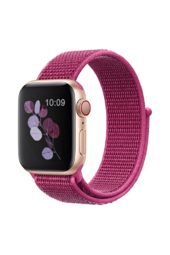 Apple Watch 38-40mm Bilekli Kumaş Kayış Kordon Mor Fabric