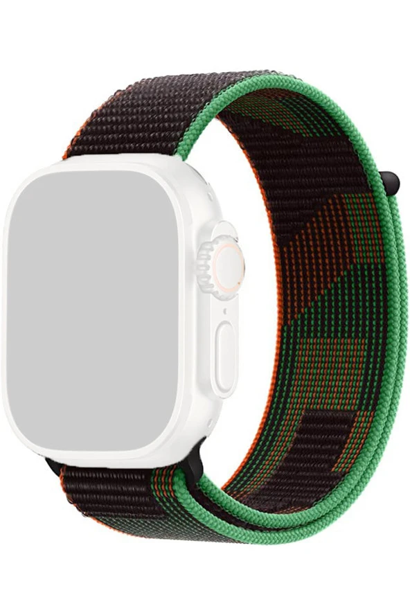 Apple Watch Ile Uyumlu 38/40/41 Mm Ve 42/44/45mm Uyumlu Spor Loop Çırt Cırt Yapılı Kordon