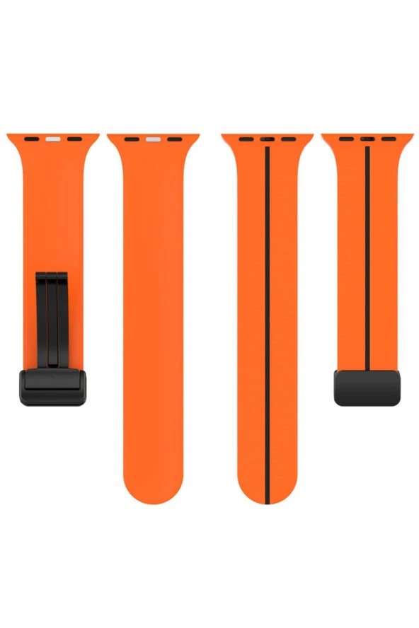 Apple Watch 4 Ile Uyumlu 42-44mm Katlanabilir Mıktanıslı Tokalı Infatuation Spor Kayış - Resim 5