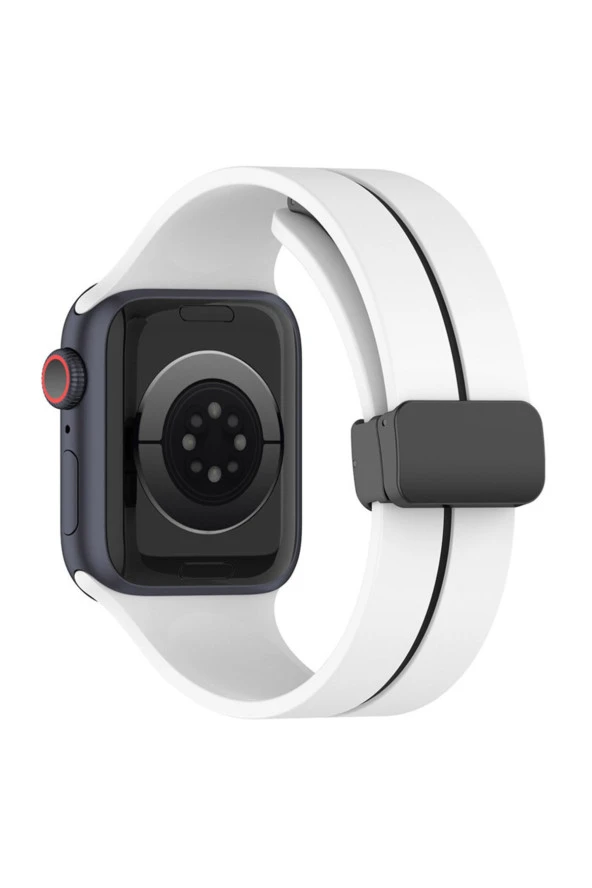 Apple Watch 4 Ile Uyumlu 42-44mm Katlanabilir Mıktanıslı Tokalı Infatuation Spor Kayış - Resim 3