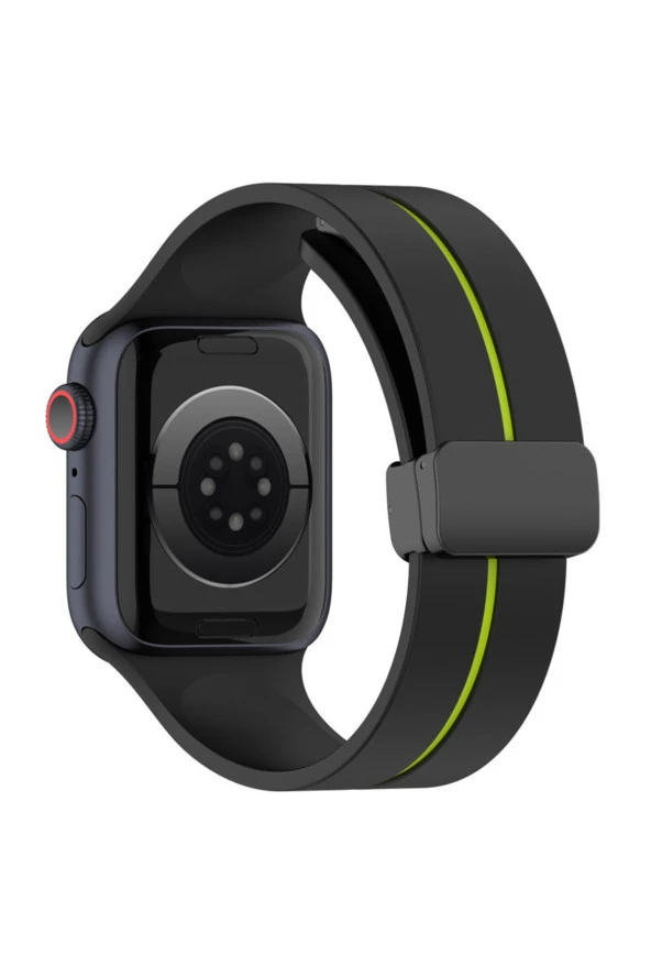 Apple Watch 6 Ile Uyumlu 42-44mm Katlanabilir Mıktanıslı Tokalı Infatuation Spor Kayış - Resim 3