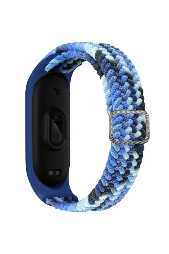 Xiaomi Mi Band 7 Ile Uyumlu Mixed Kayış Hasır Örmeli Kordon Kayış Bluee ürün görseli