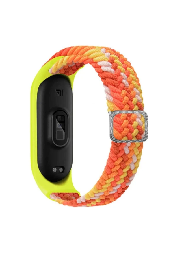 Xiaomi Mi Band 7 Ile Uyumlu Mixed Kayış Hasır Örmeli Kordon Kayış Orange