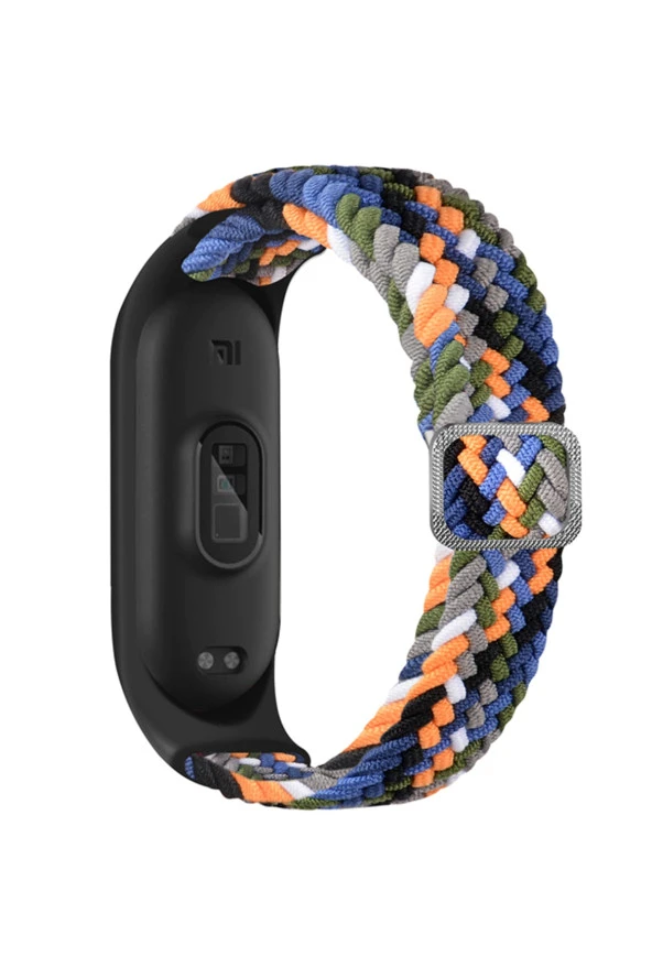Xiaomi Mi Band 7 Ile Uyumlu Mixed Kayış Hasır Örmeli Kordon Kayış Denim ürün görseli