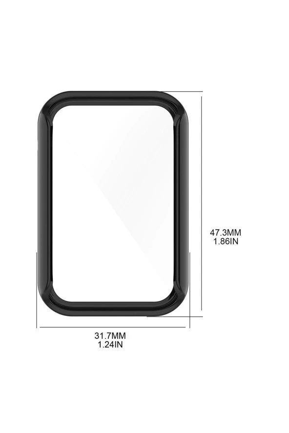 Xiaomi Mi Band 7 Pro Ile Uyumlu Sert Pc Kasa Koruma Watch 5 Ile Uyumlu Gard Çerçeve Lacivert - Resim 4