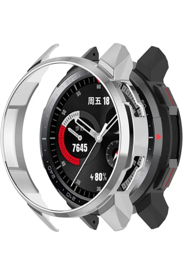 Honor Watch Gs Pro Ile Uyumlu Önü Açık Tasarım Sert Rubber Akıllı Saat Kılıf Şeffaf