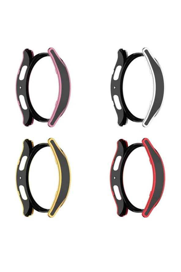 Galaxy Watch 5 Ile Uyumlu 40mm Sert Pc Kasa Koruma Watch 5 Ile Uyumlu Gard Çerçeve Pink-black - Resim 3