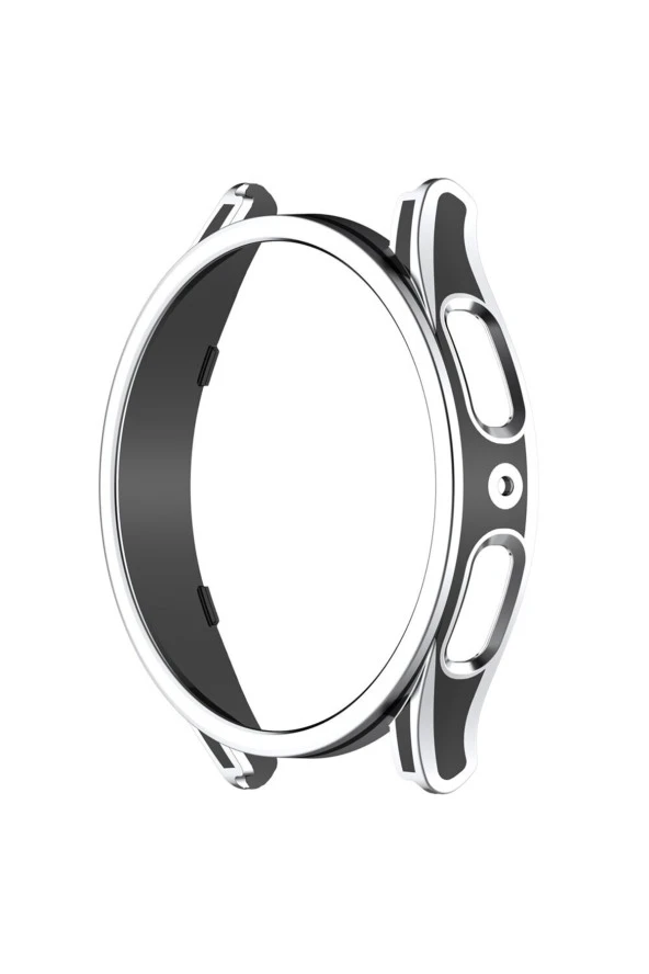 Galaxy Watch 4 Ile Uyumlu 44mm Sert Pc Kasa Koruma Watch 4 Ile Uyumlu Gard Çerçeve Silver-black - 4