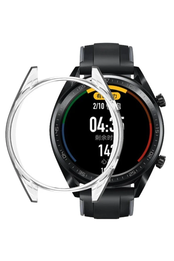 Xiaomi Mi Watch Color Ile Uyumlu Önü Açık Gard Kapatan Hafif Ekran Koruyucu Silikon Şeffaf ürün görseli