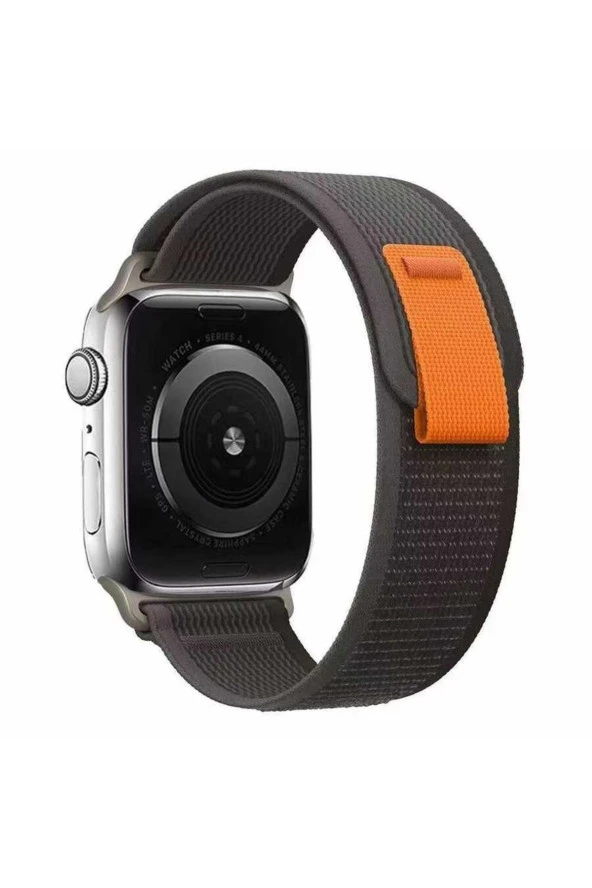 Apple Watch 7 Ile Uyumlu 45mm Kayış Hasır Örgülü First Color Efflorescence Hasır Kordon Siyah