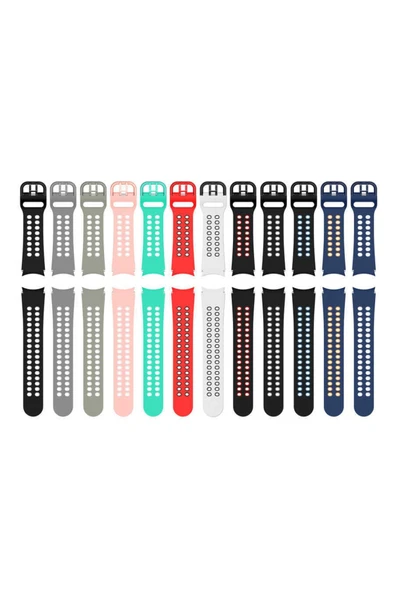 Galaxy Watch 5 Pro Ile Uyumlu Iki Kancalı Metal Tokalı Çift Renk Spor Silikon Kordon Siyah-mavi - Resim 6