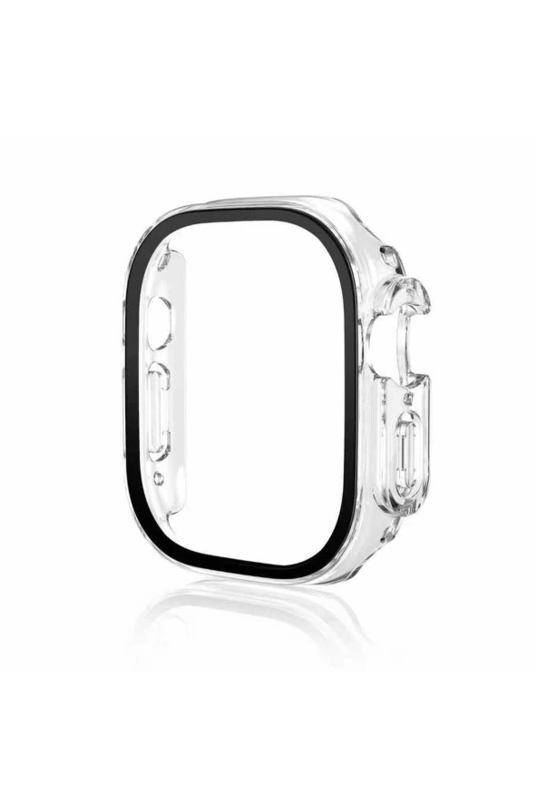 Apple Watch Ultra Ile Uyumlu 49mm Şeffaf Kasa Ve Ekranı Tam Kapatan Kompakt Yapılı Gard Şeffaf ürün görseli