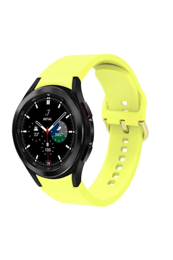 Galaxy Watch 5 Pro Ile Uyumlu 10 Kademeli Colorfull Esnek Spor Silikon Kordon Sarı