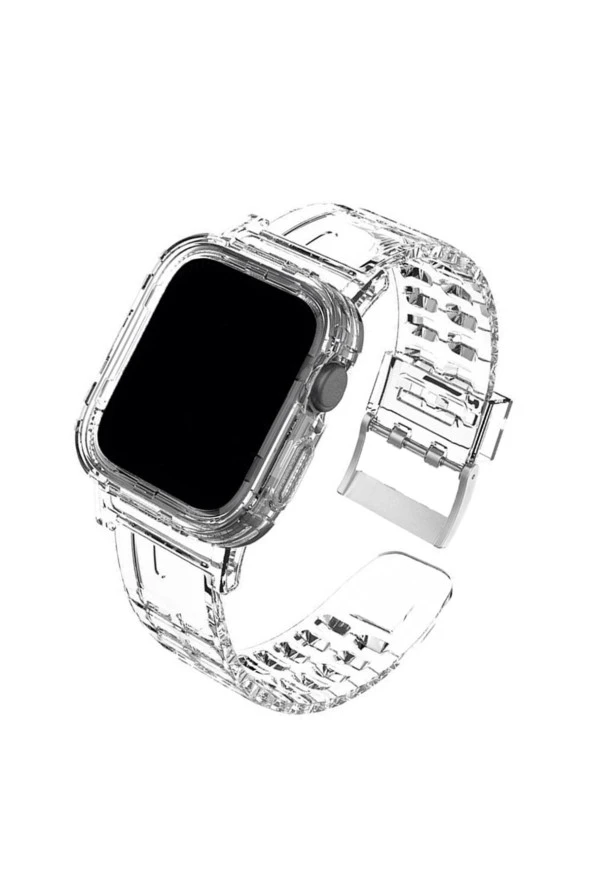 Apple Watch Ultra Ile Uyumlu Kordon 49mm Transparan Wanderlust Spor Saat Kayış Seffaf ürün görseli