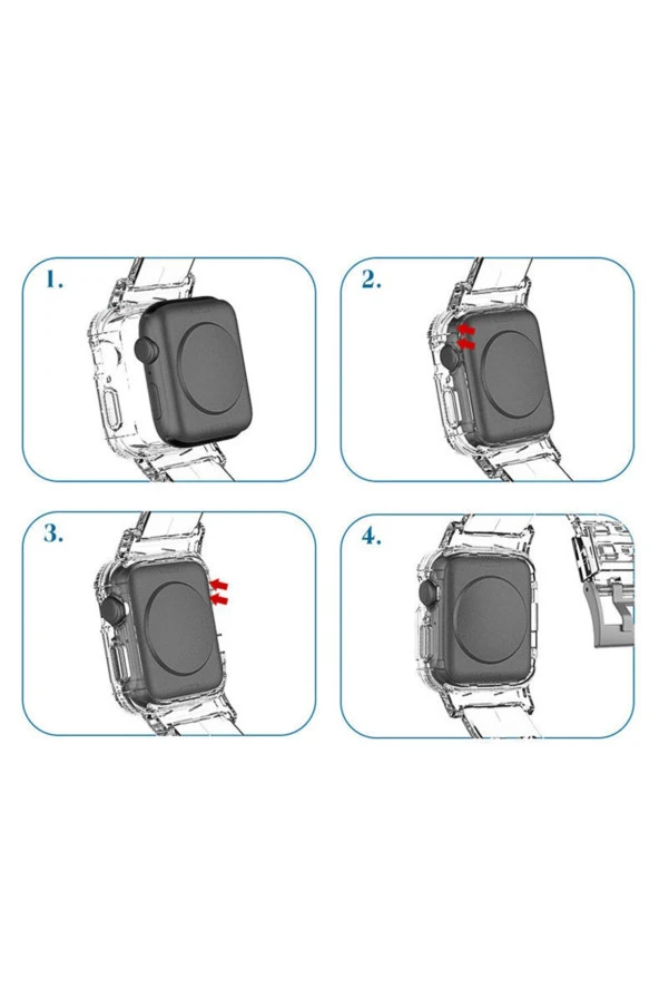 Apple Watch Ultra Ile Uyumlu Kordon 49mm Transparan Wanderlust Spor Saat Kayış Seffaf - Resim 3